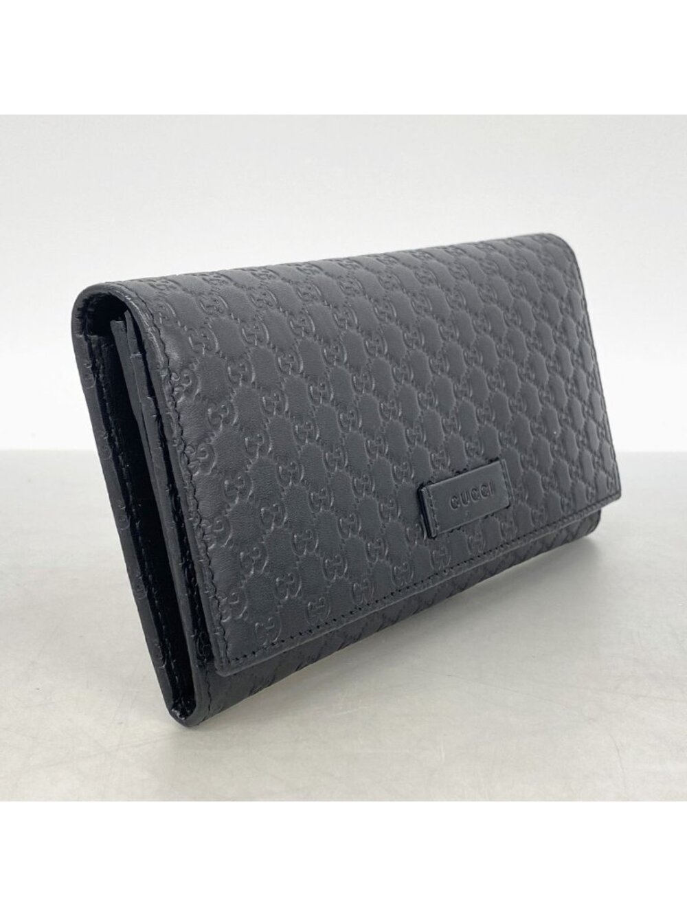 Gucci Wallet Micro Guccissima Leather Black Champagne Gold - Picture 2 of 8